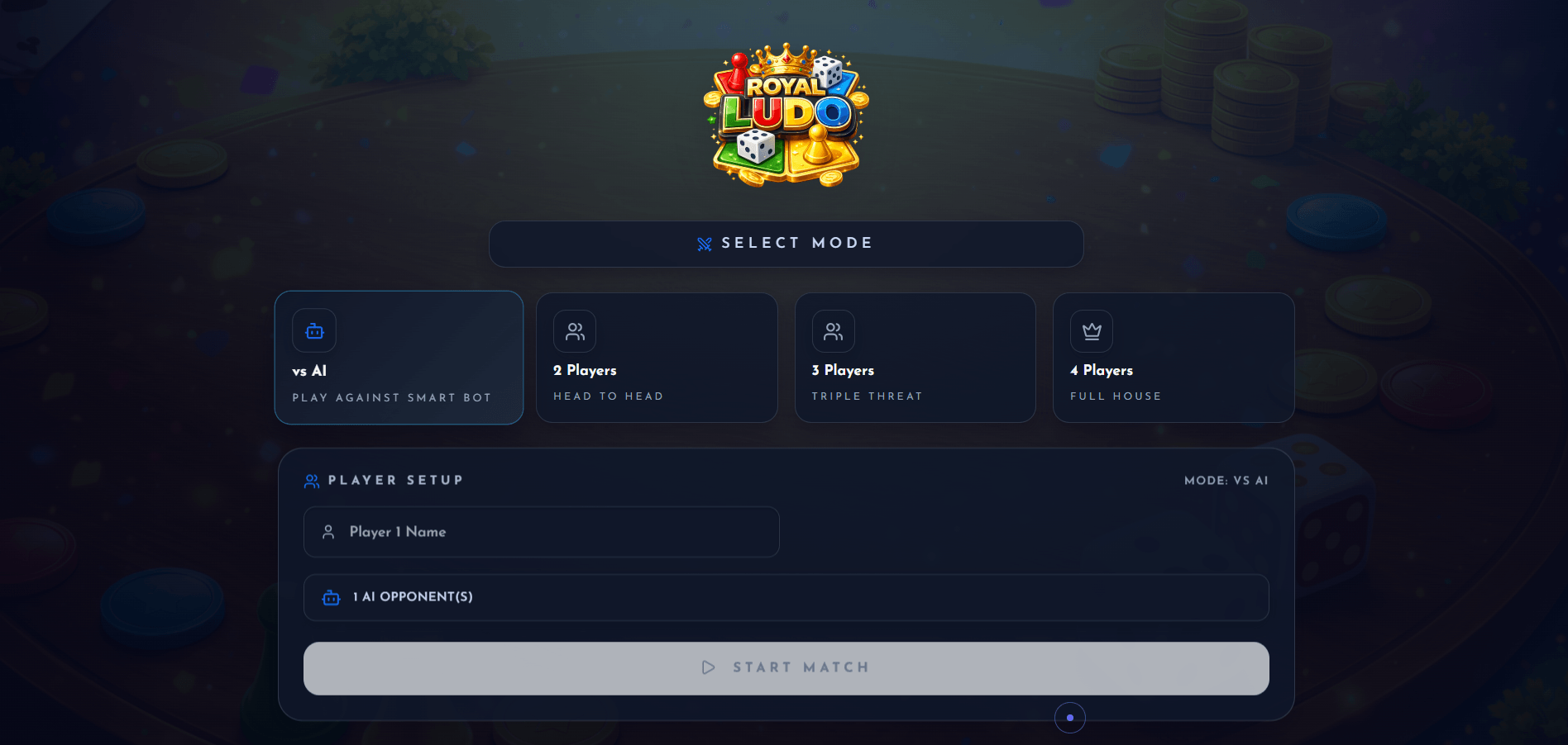 Royal Ludo board and tokens
