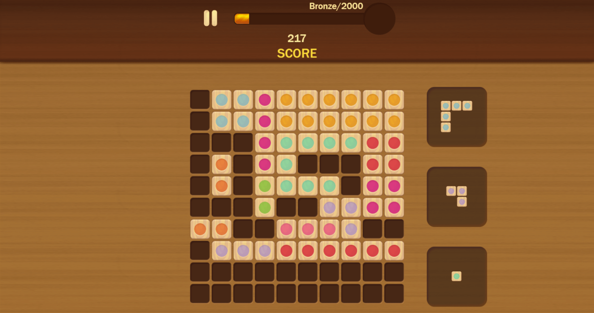 Wood Block gameplay board